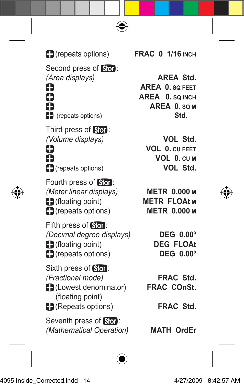 Calculated Industries 4095-A Pocket Reference Guide User Manual | Page 14 / 36