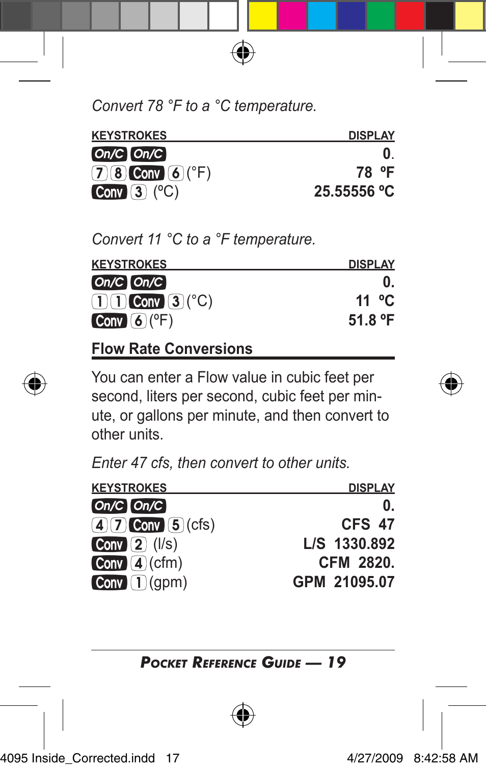 Calculated Industries 4095-A Pocket Reference Guide User Manual | Page 17 / 36