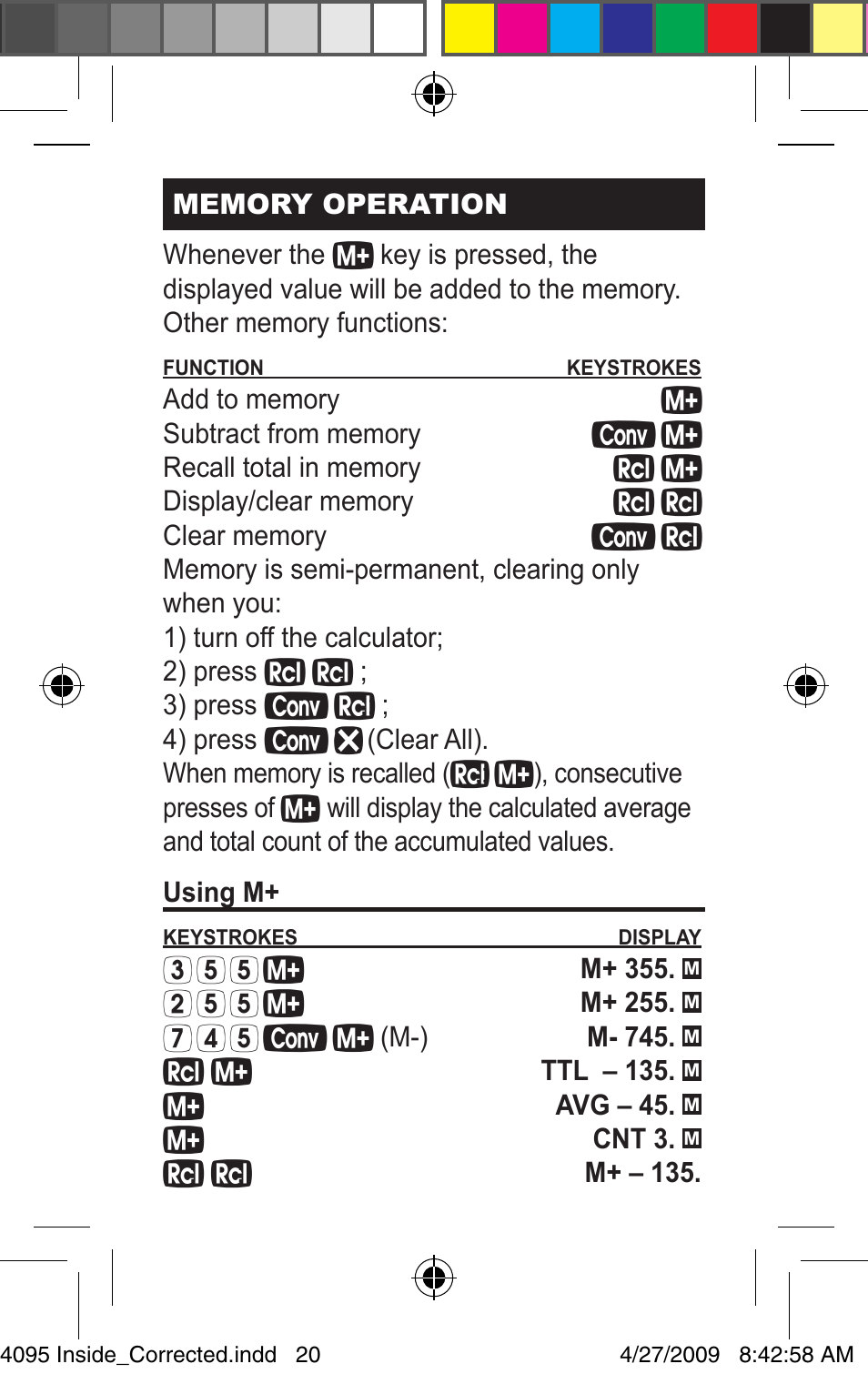 Calculated Industries 4095-A Pocket Reference Guide User Manual | Page 20 / 36