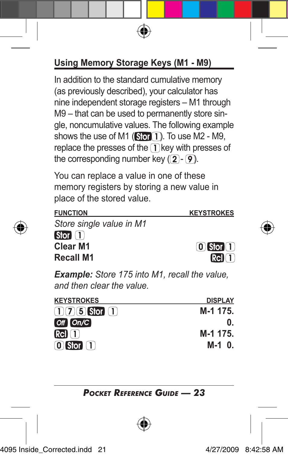 Calculated Industries 4095-A Pocket Reference Guide User Manual | Page 21 / 36