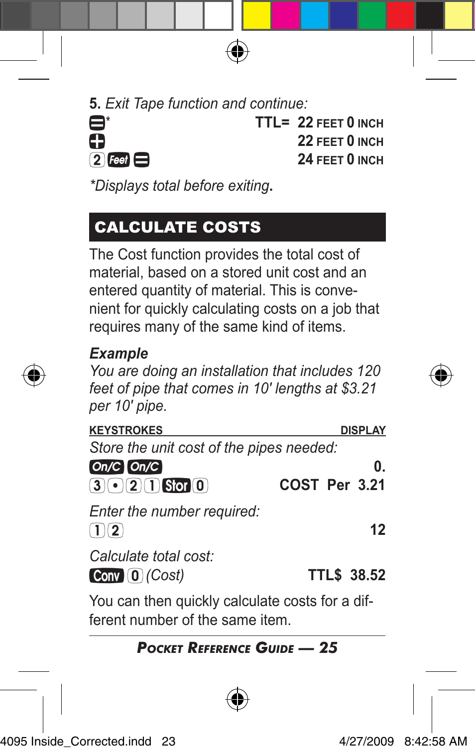 Calculated Industries 4095-A Pocket Reference Guide User Manual | Page 23 / 36