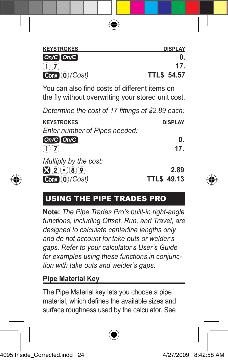 Calculated Industries 4095-A Pocket Reference Guide User Manual | Page 24 / 36