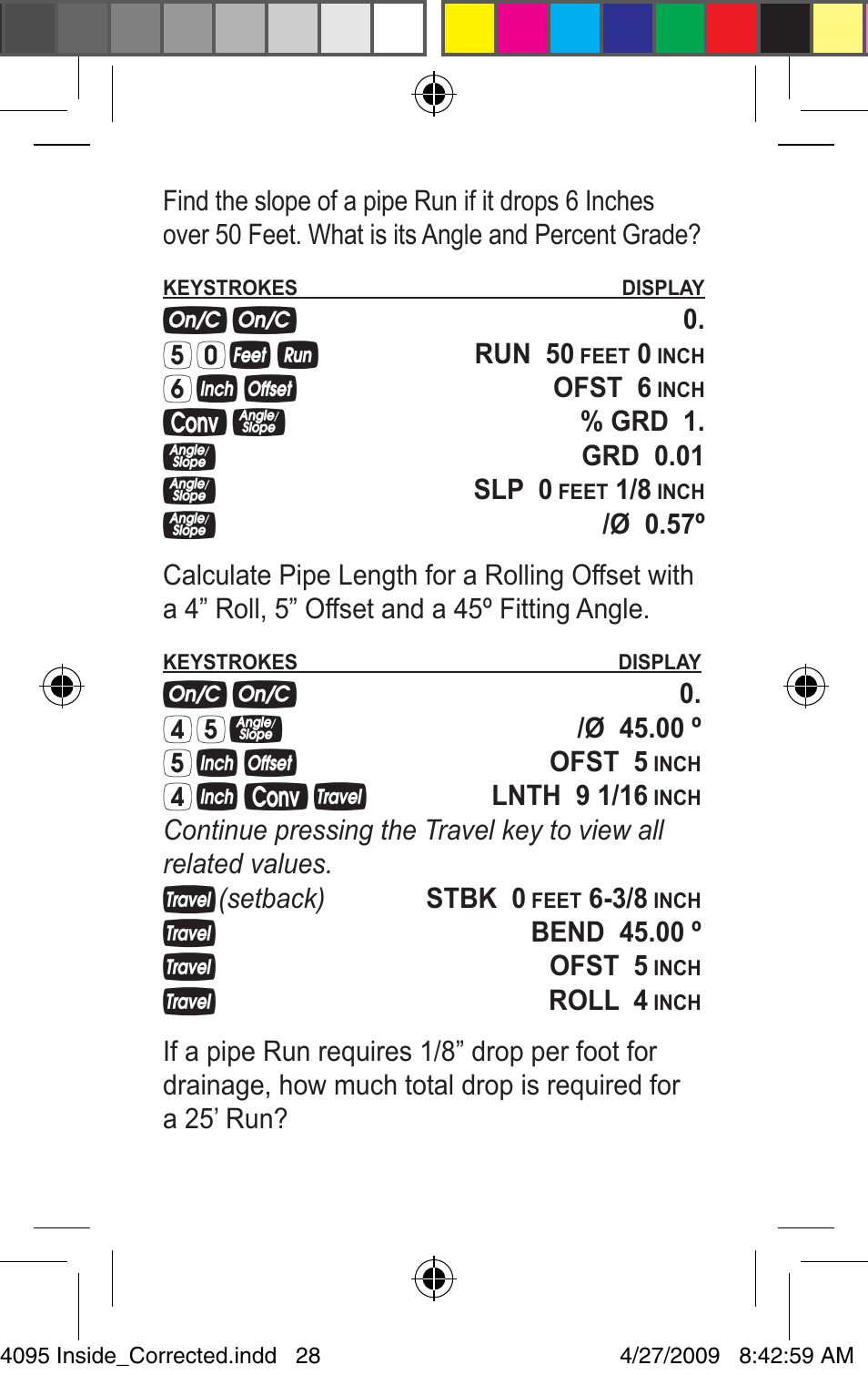 Calculated Industries 4095-A Pocket Reference Guide User Manual | Page 28 / 36