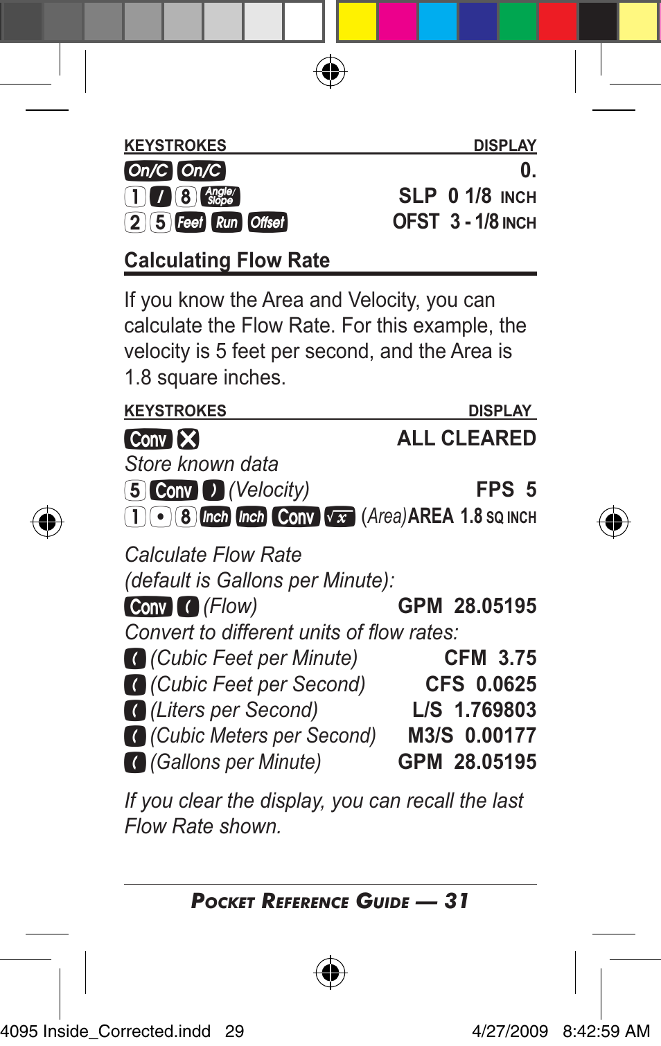 Calculated Industries 4095-A Pocket Reference Guide User Manual | Page 29 / 36