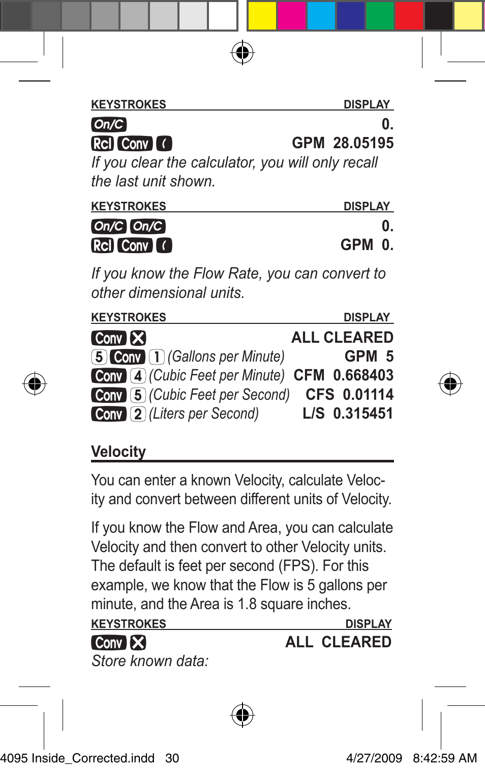 Calculated Industries 4095-A Pocket Reference Guide User Manual | Page 30 / 36