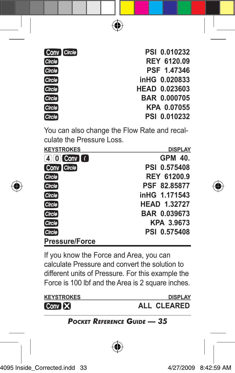 Calculated Industries 4095-A Pocket Reference Guide User Manual | Page 33 / 36