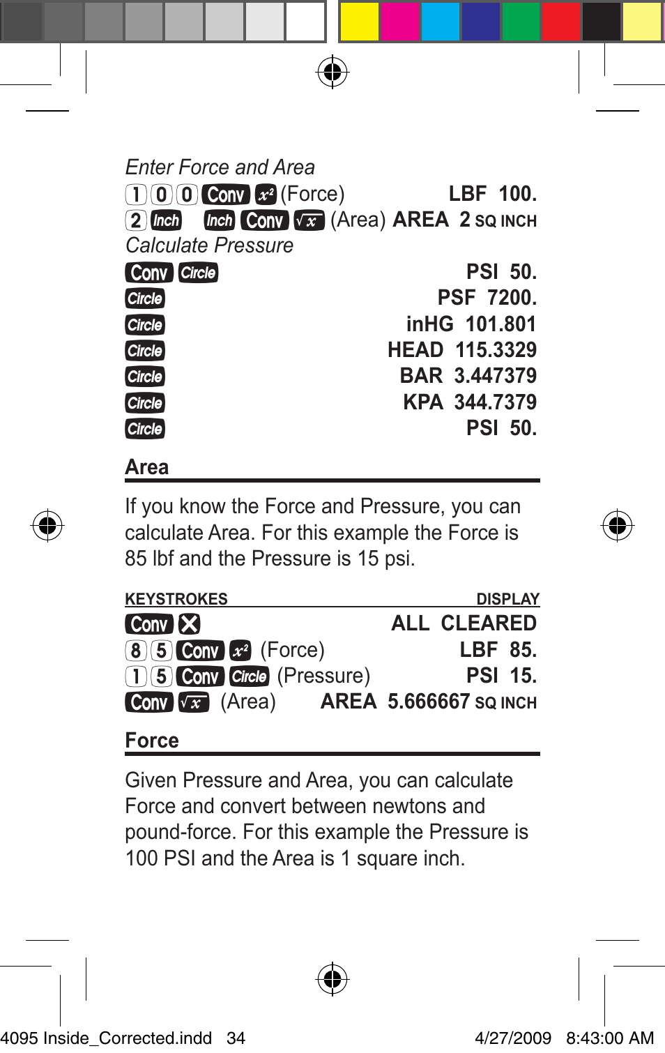 Calculated Industries 4095-A Pocket Reference Guide User Manual | Page 34 / 36