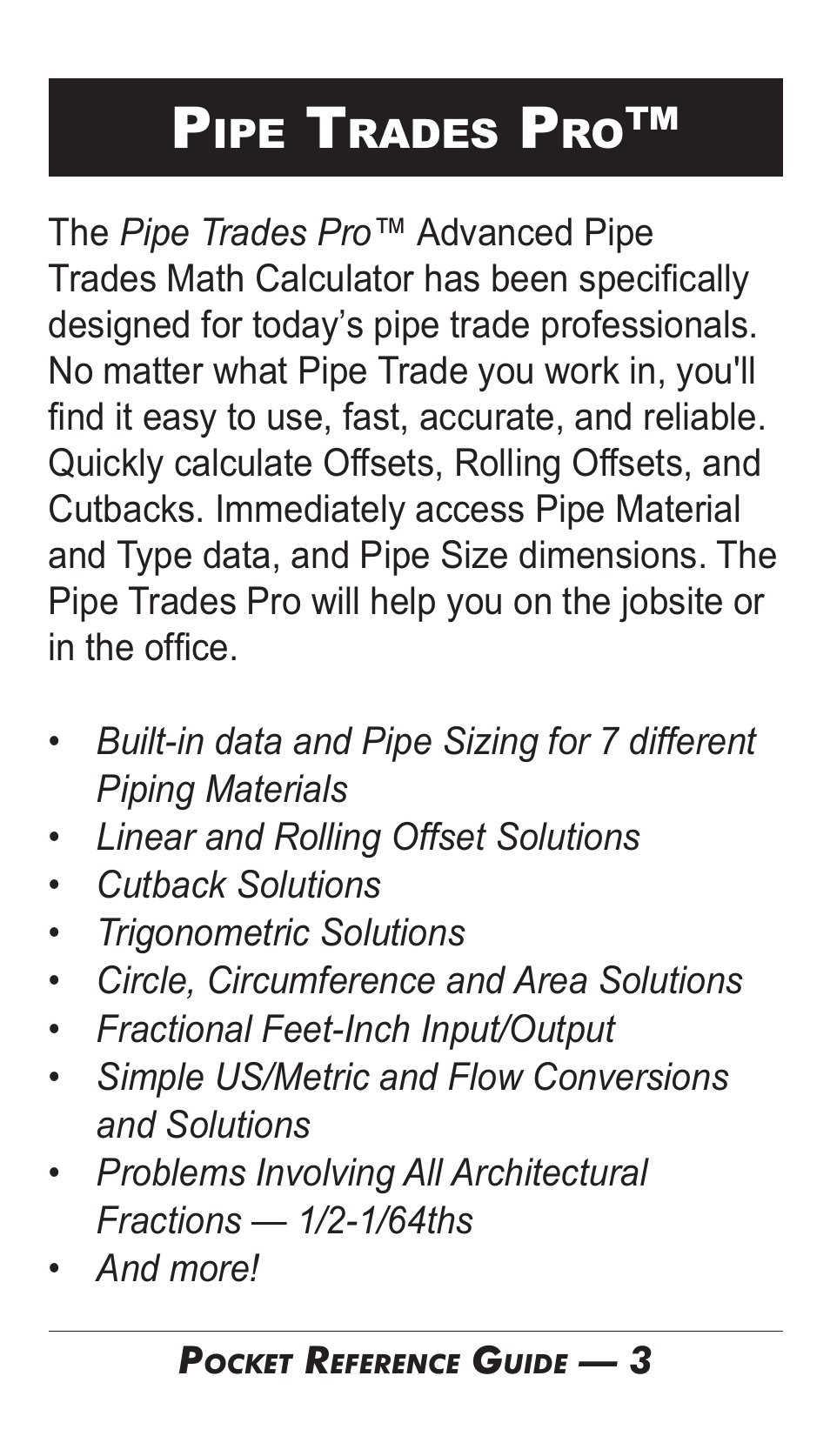 Calculated Industries 4095-B Pocket Reference Guide User Manual | Page 2 / 38