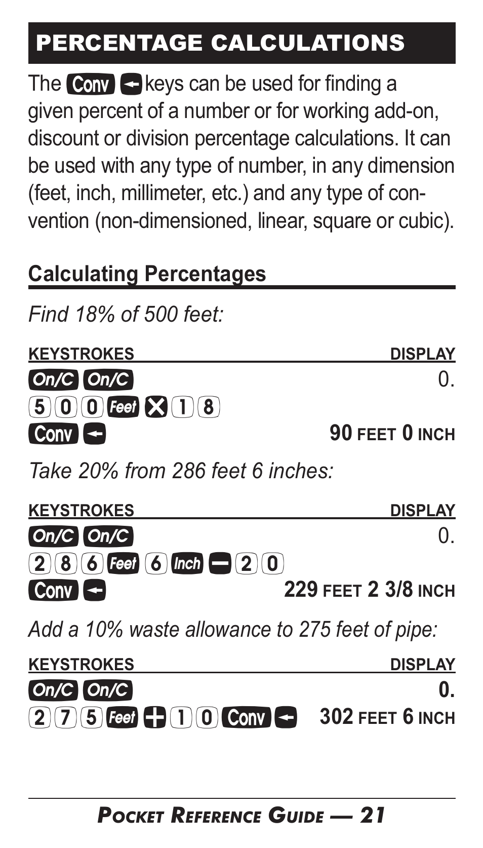 Calculated Industries 4095-B Pocket Reference Guide User Manual | Page 20 / 38
