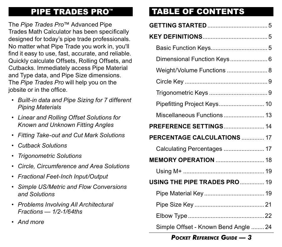 Calculated Industries 4095-C Pocket Reference Guide User Manual | Page 3 / 23