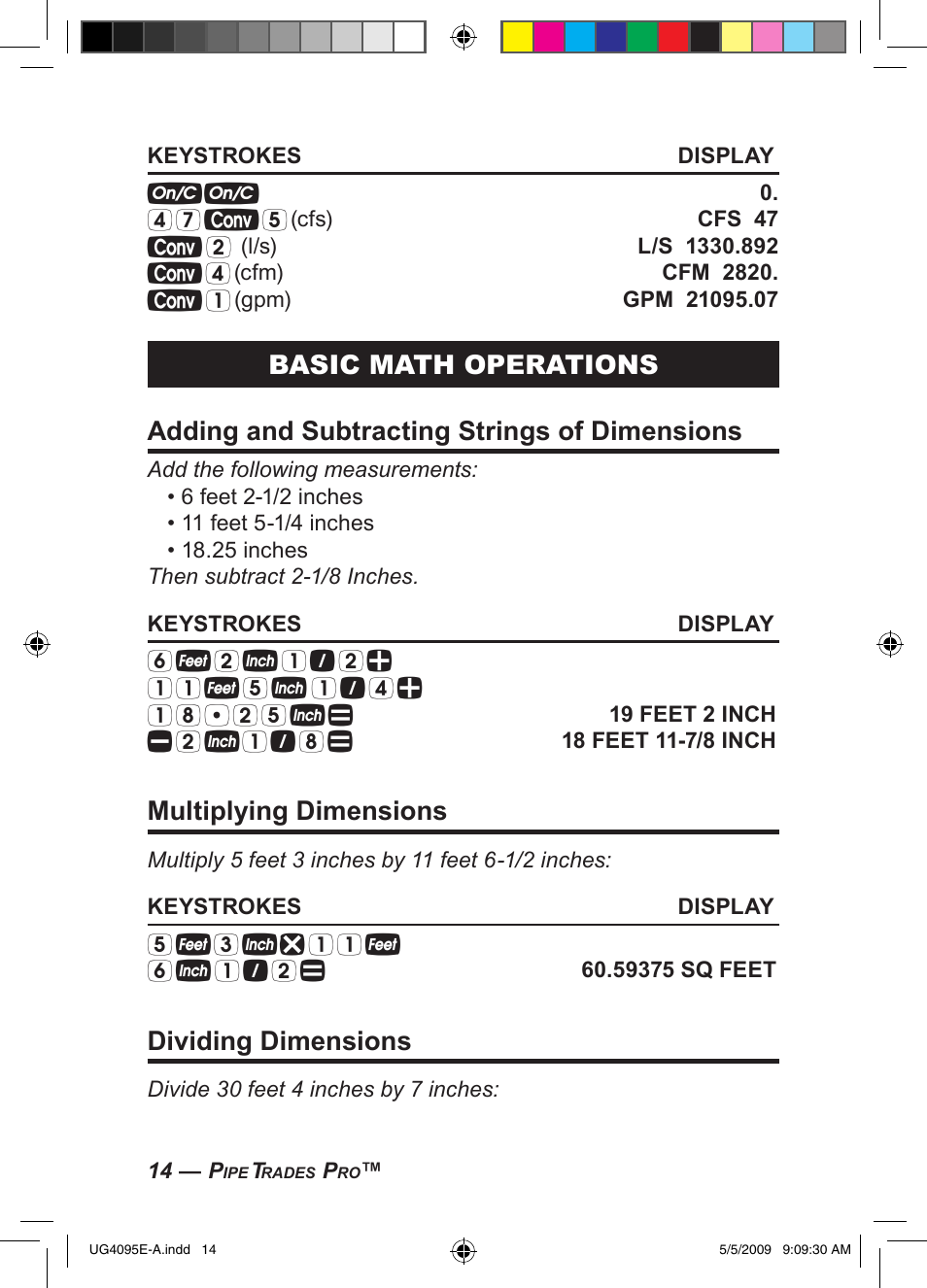 Multiplying dimensions, Dividing dimensions | Calculated Industries 4095-A User Guide User Manual | Page 16 / 50