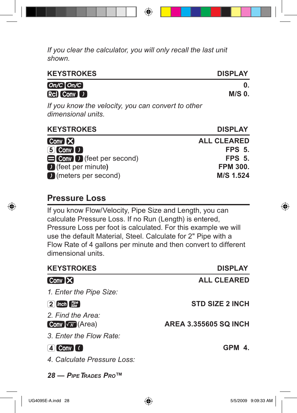 Pressure loss | Calculated Industries 4095-A User Guide User Manual | Page 30 / 50
