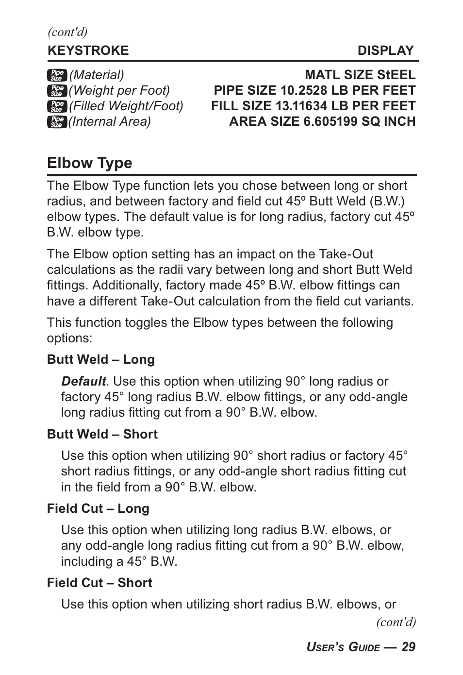 Elbow type | Calculated Industries 4095-B User Guide User Manual | Page 29 / 68