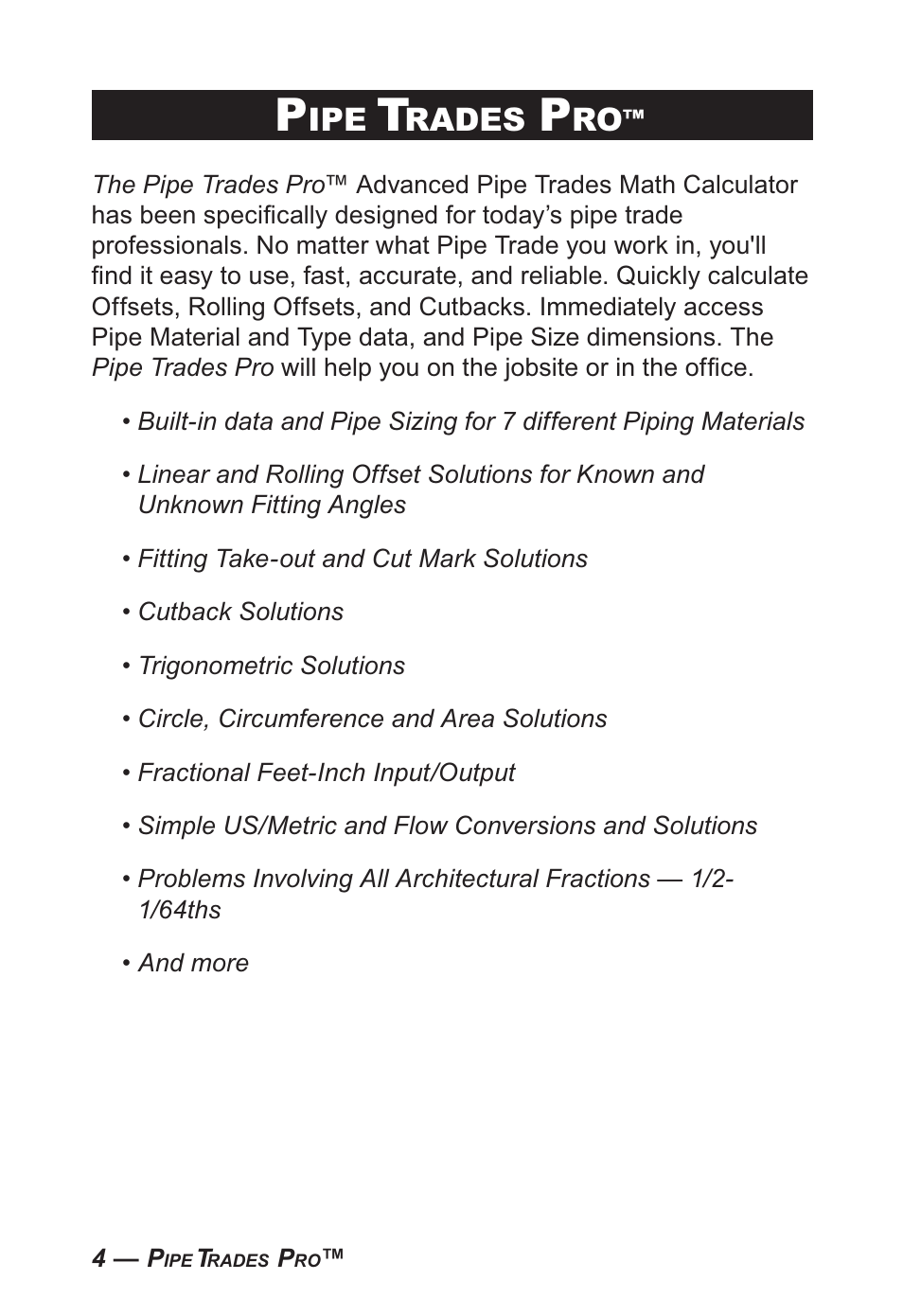 Rades | Calculated Industries 4095-B User Guide User Manual | Page 4 / 68