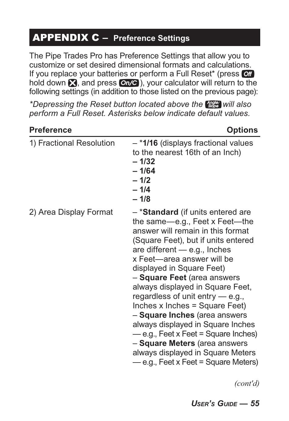 Appendix c | Calculated Industries 4095-B User Guide User Manual | Page 55 / 68