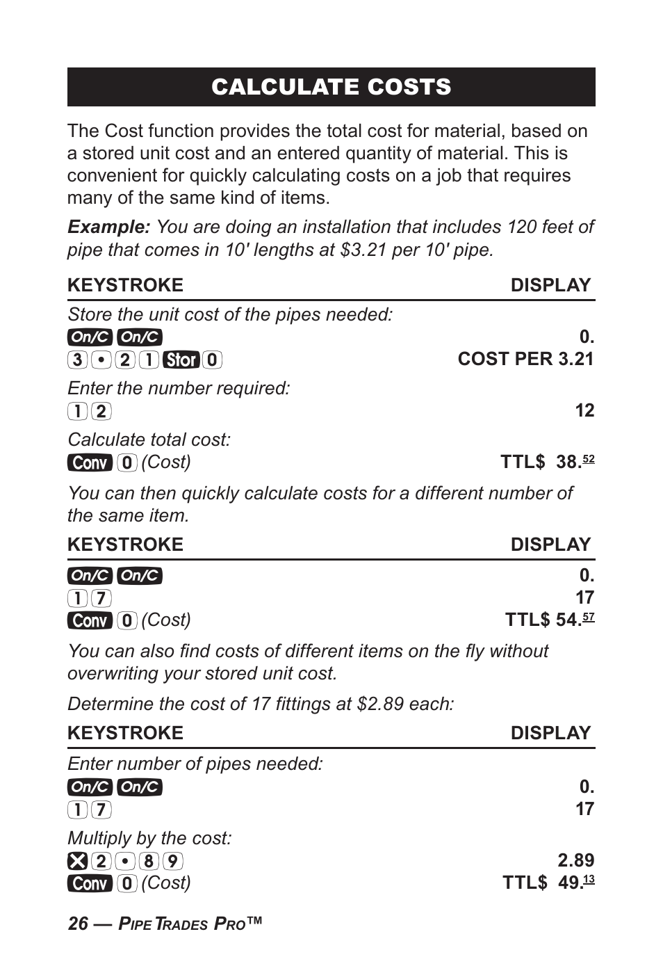 Calculate costs | Calculated Industries 4095-C User Guide User Manual | Page 25 / 65