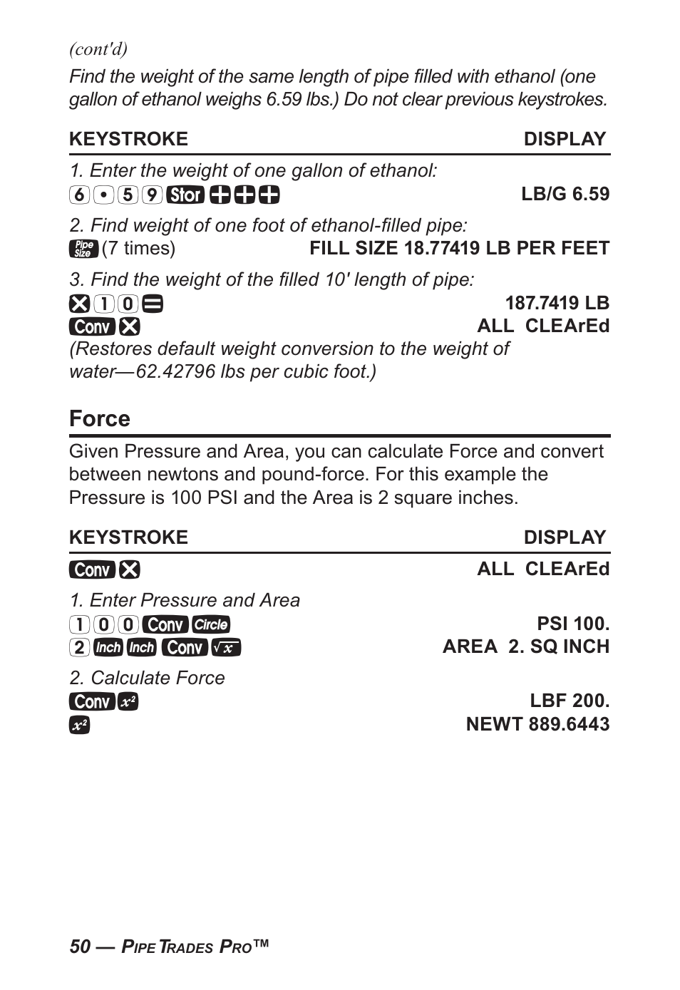 Force | Calculated Industries 4095-C User Guide User Manual | Page 49 / 65