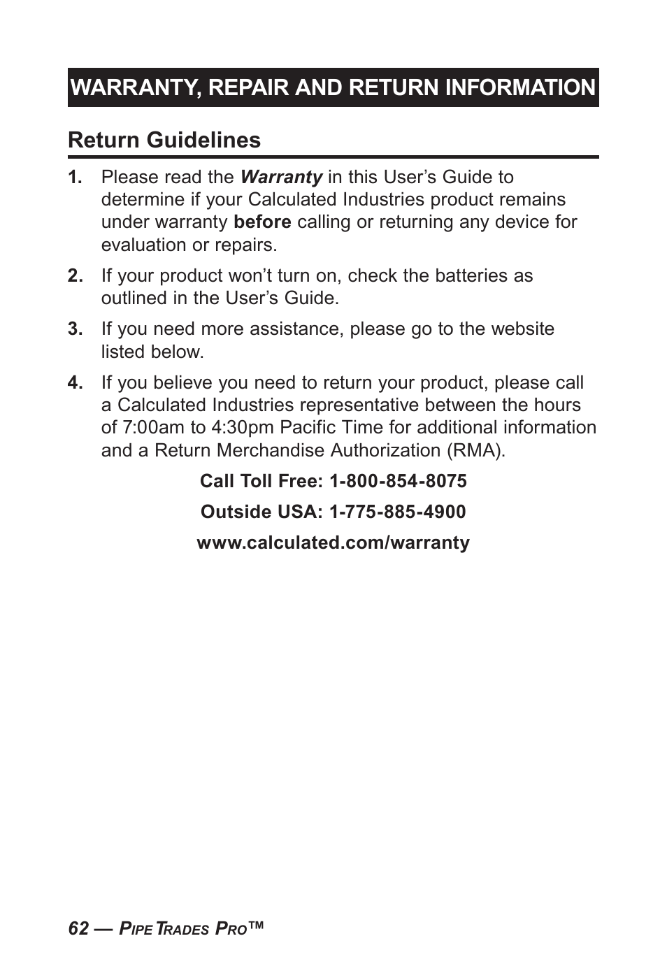 Calculated Industries 4095-C User Guide User Manual | Page 61 / 65