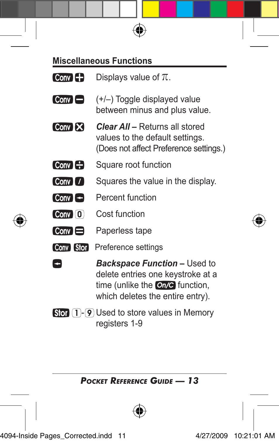 Calculated Industries 4094 Pocket Reference Guide User Manual | Page 11 / 38