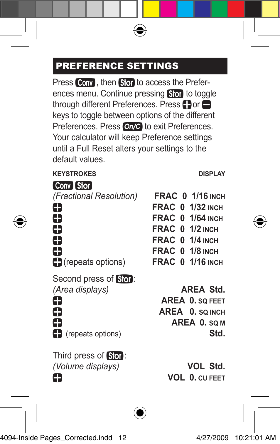 Calculated Industries 4094 Pocket Reference Guide User Manual | Page 12 / 38