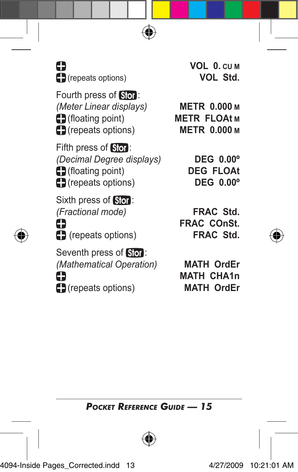 Calculated Industries 4094 Pocket Reference Guide User Manual | Page 13 / 38