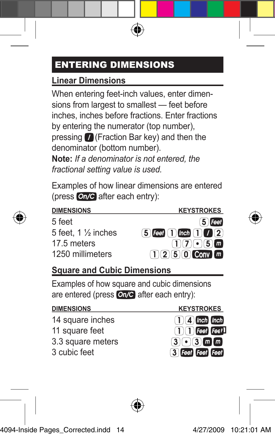 Calculated Industries 4094 Pocket Reference Guide User Manual | Page 14 / 38