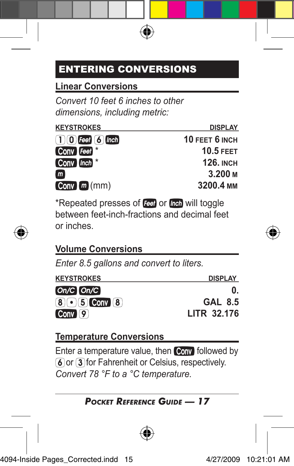 Calculated Industries 4094 Pocket Reference Guide User Manual | Page 15 / 38