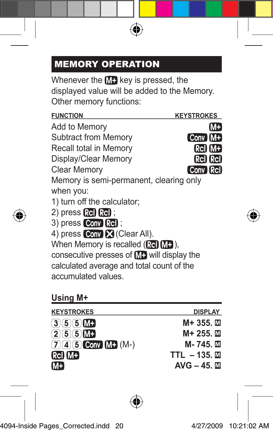 Calculated Industries 4094 Pocket Reference Guide User Manual | Page 20 / 38