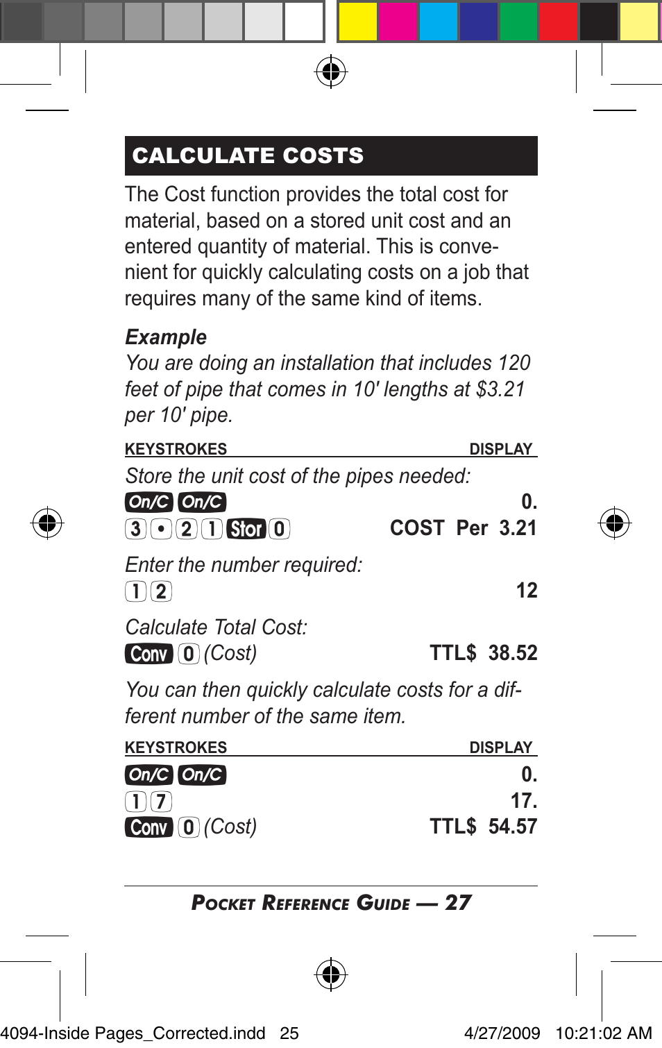 Calculated Industries 4094 Pocket Reference Guide User Manual | Page 25 / 38