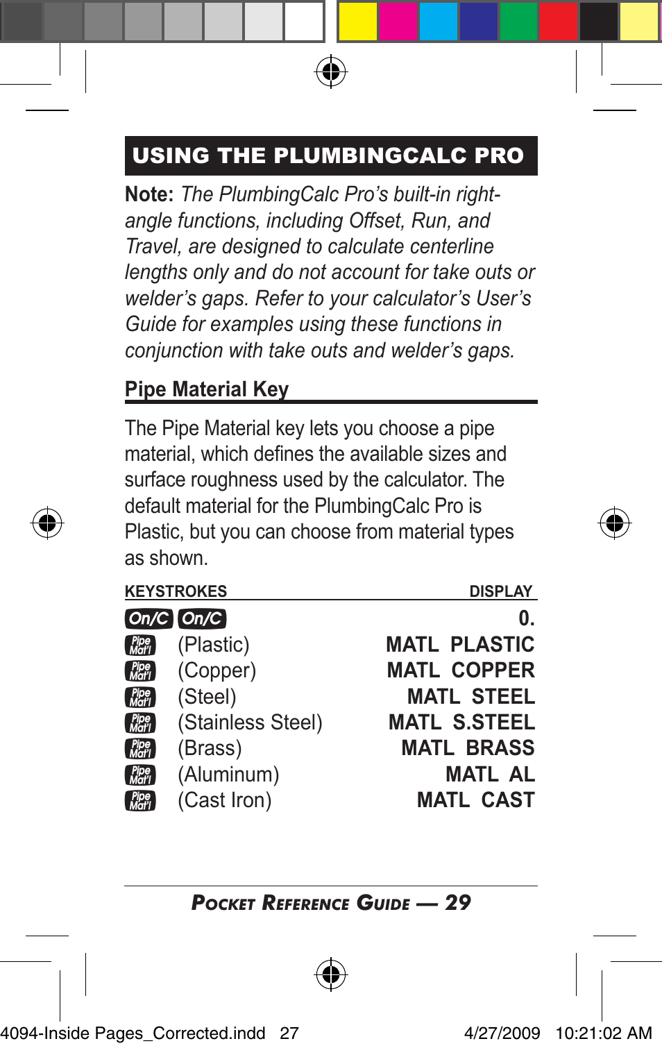 Calculated Industries 4094 Pocket Reference Guide User Manual | Page 27 / 38