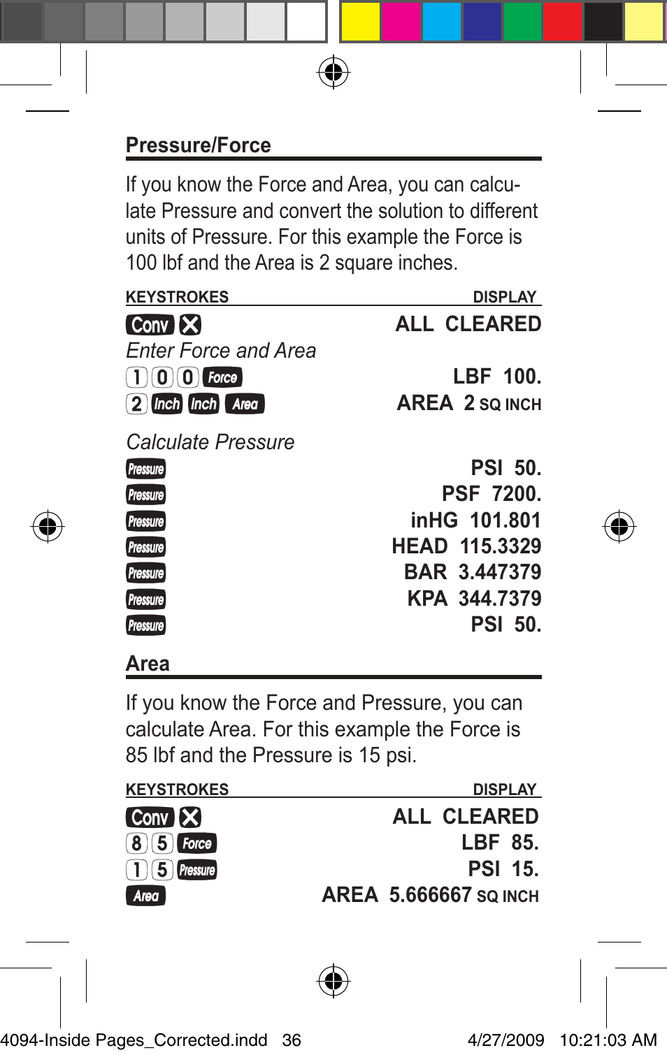 Calculated Industries 4094 Pocket Reference Guide User Manual | Page 36 / 38