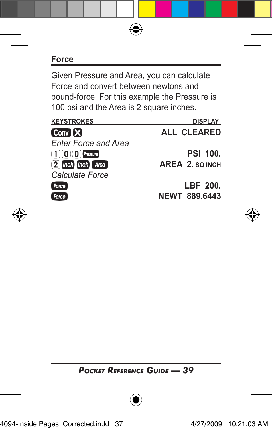 Calculated Industries 4094 Pocket Reference Guide User Manual | Page 37 / 38