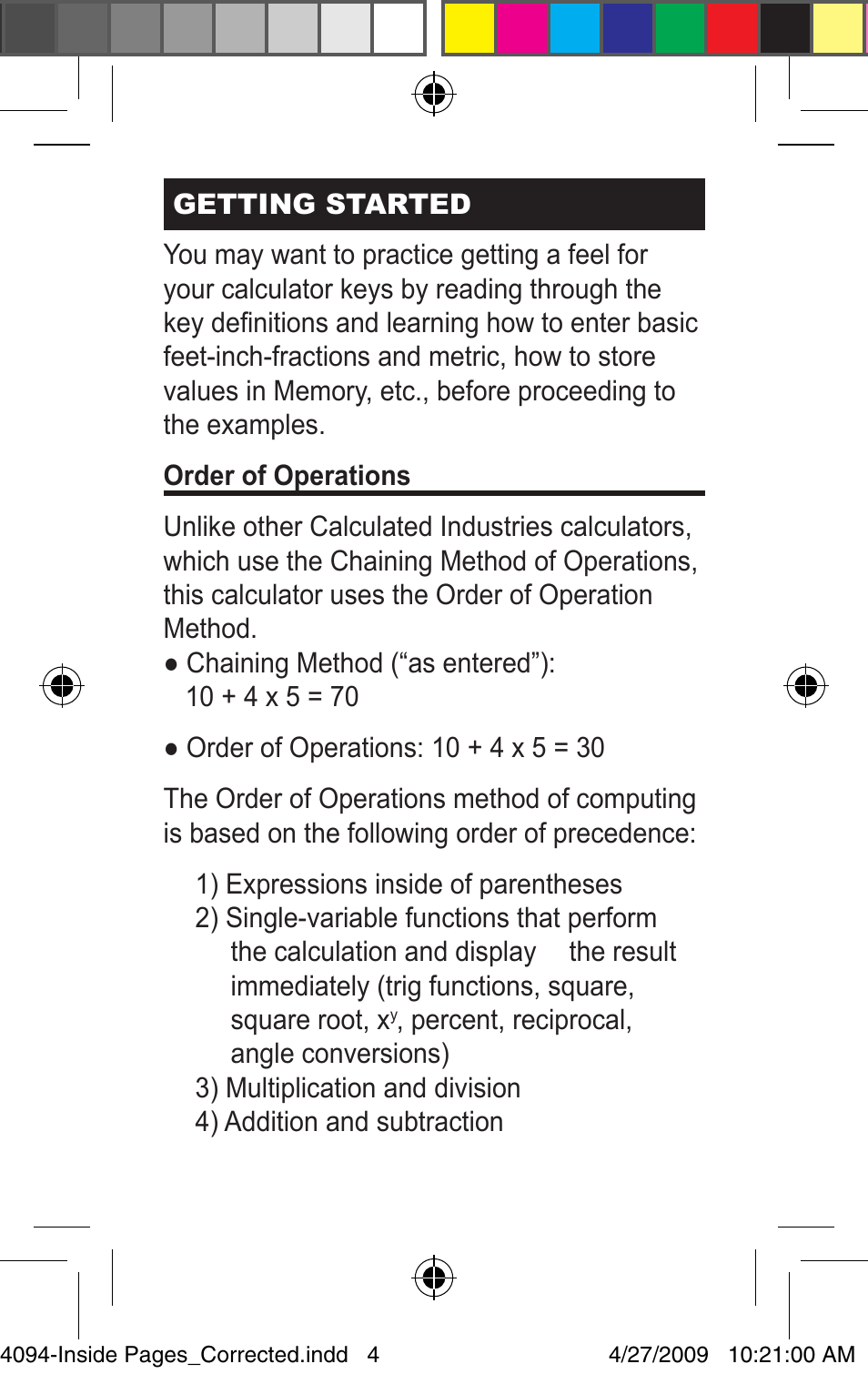 Calculated Industries 4094 Pocket Reference Guide User Manual | Page 4 / 38