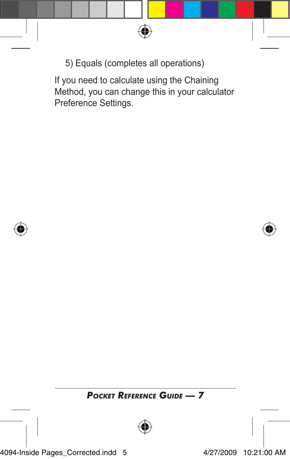 Calculated Industries 4094 Pocket Reference Guide User Manual | Page 5 / 38