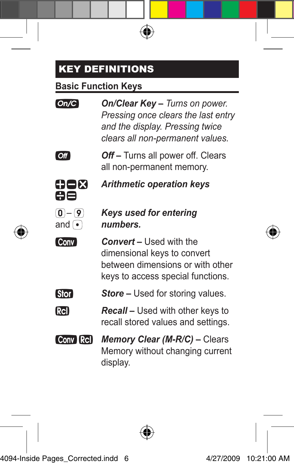 Calculated Industries 4094 Pocket Reference Guide User Manual | Page 6 / 38