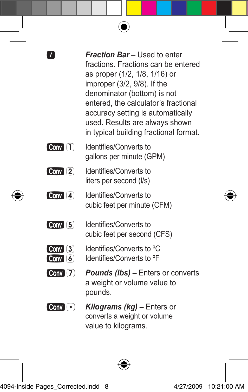 Calculated Industries 4094 Pocket Reference Guide User Manual | Page 8 / 38