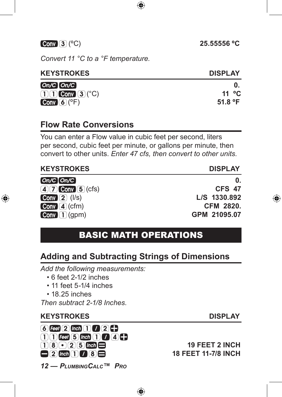 Flow rate conversions | Calculated Industries 4094 User Guide User Manual | Page 14 / 44