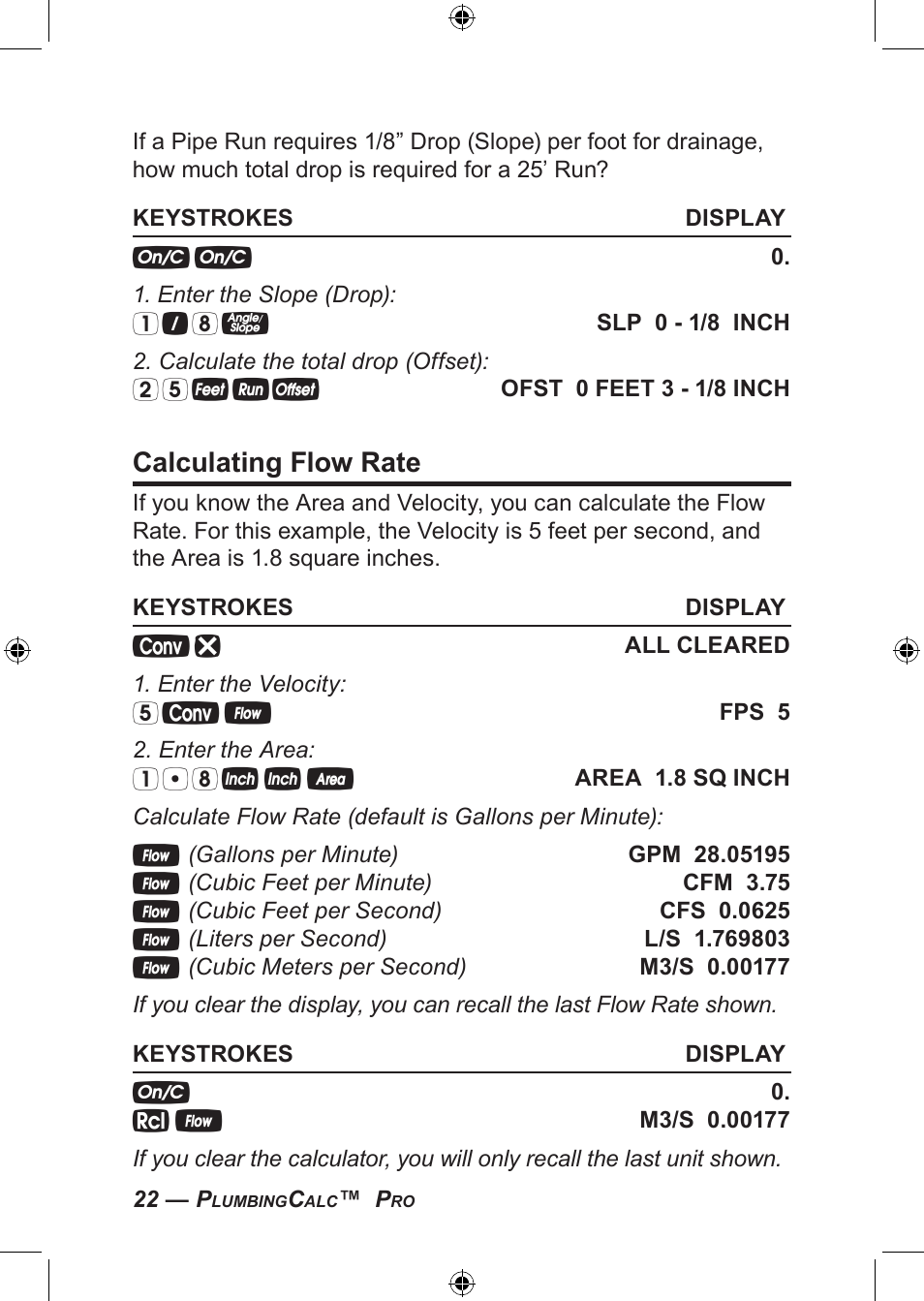 Calculating flow rate | Calculated Industries 4094 User Guide User Manual | Page 24 / 44