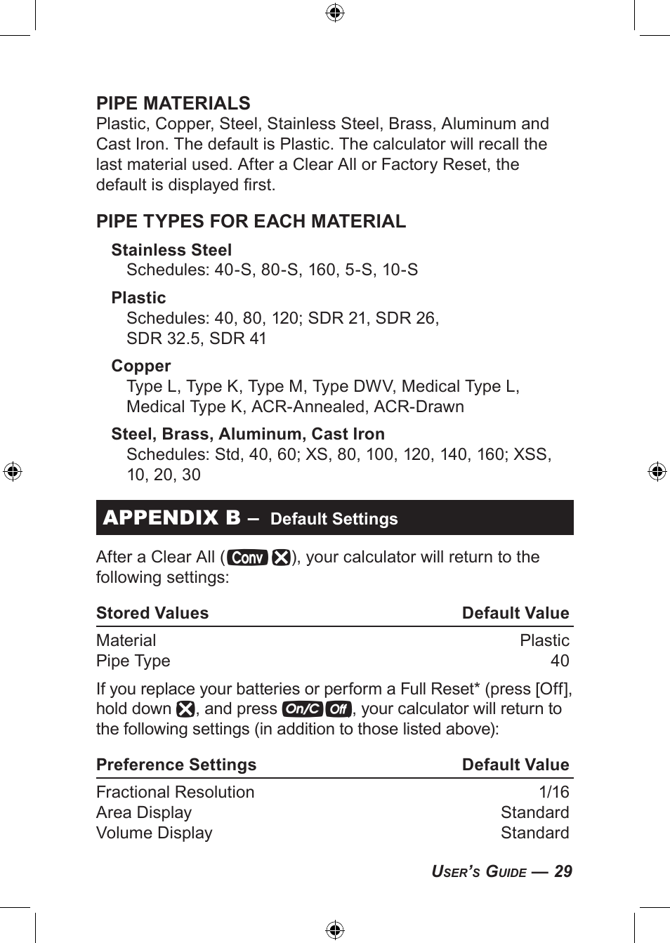 Appendix b | Calculated Industries 4094 User Guide User Manual | Page 31 / 44