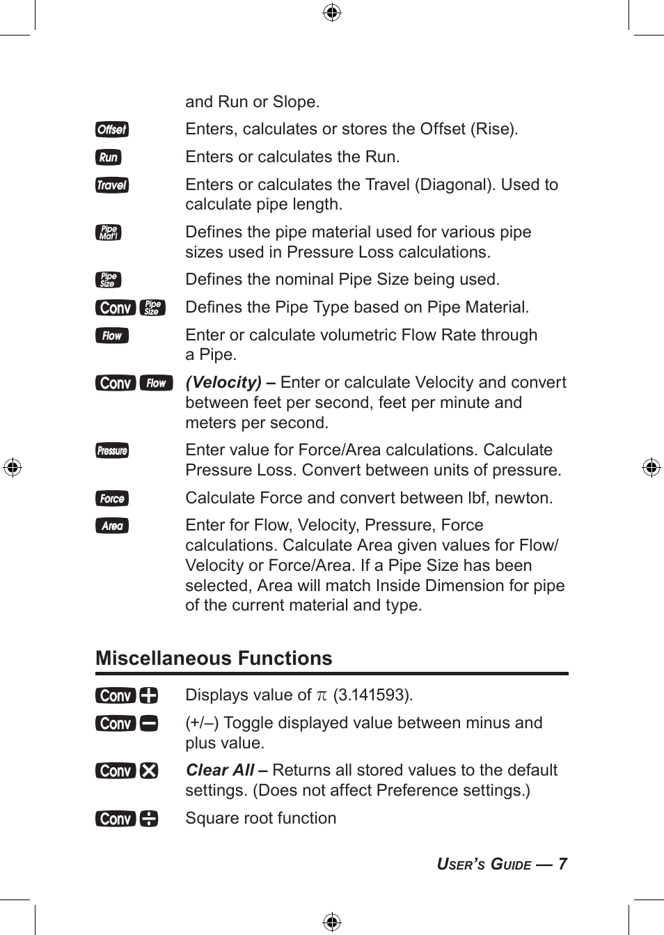 Miscellaneous functions | Calculated Industries 4094 User Guide User Manual | Page 9 / 44