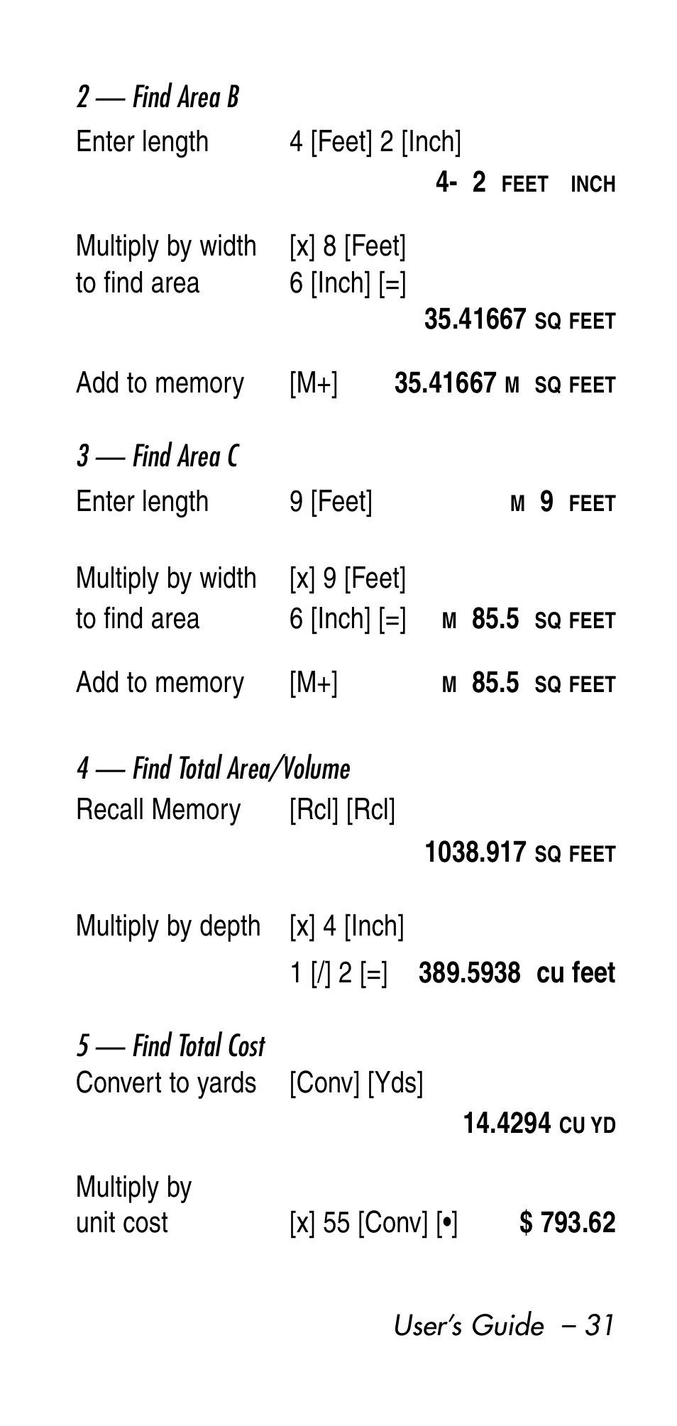 Calculated Industries 8545 User Manual | Page 31 / 48