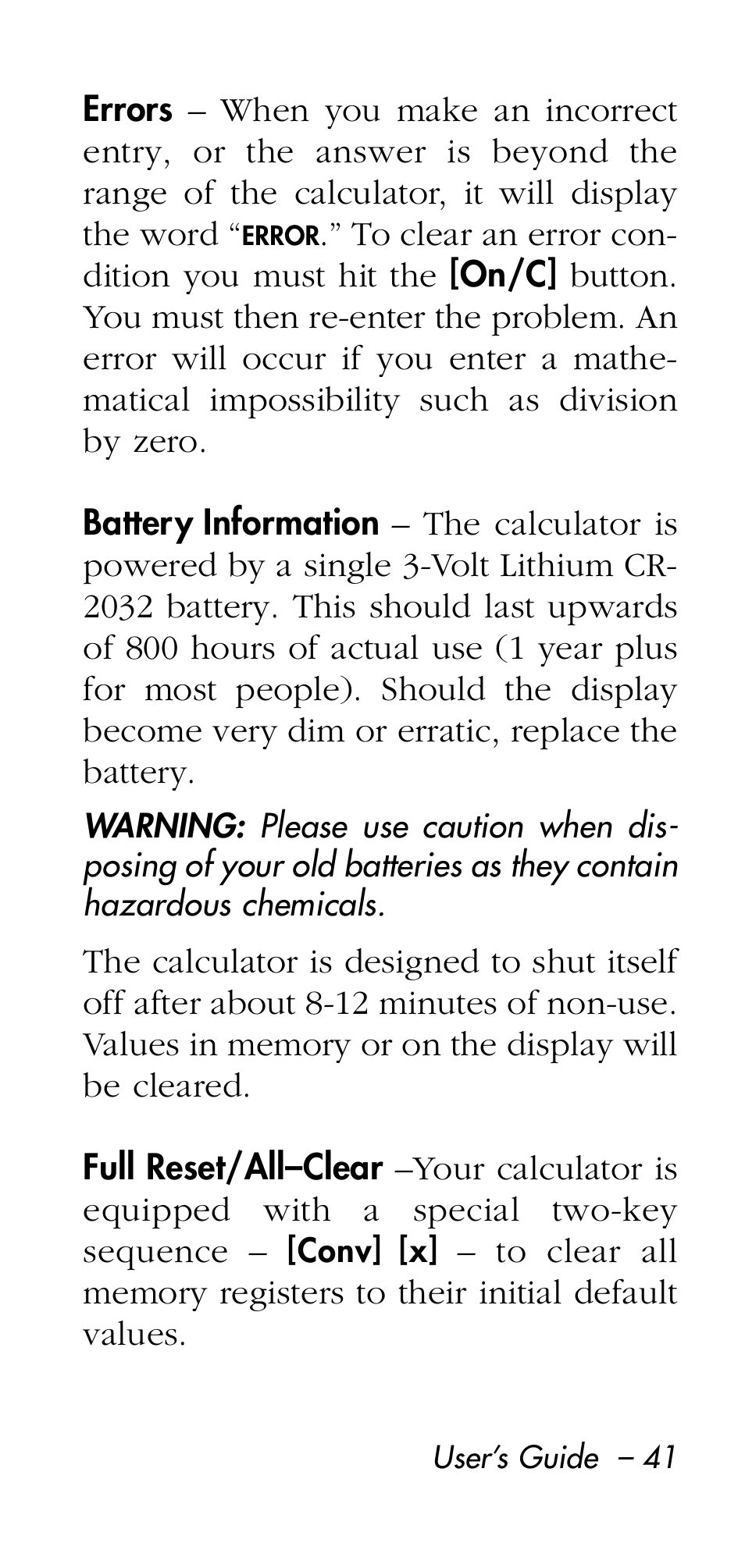 Calculated Industries 8545 User Manual | Page 41 / 48