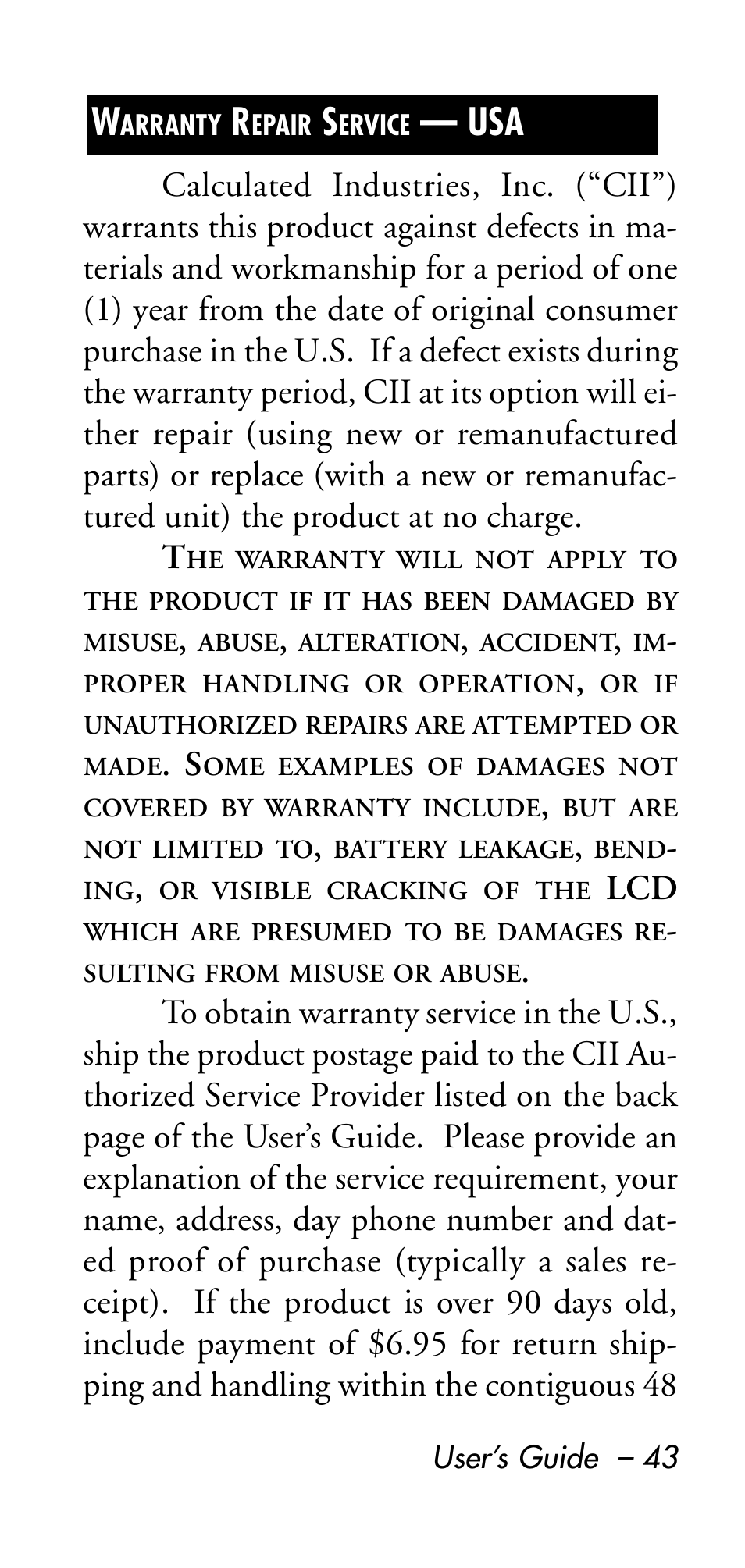 Calculated Industries 8545 User Manual | Page 43 / 48