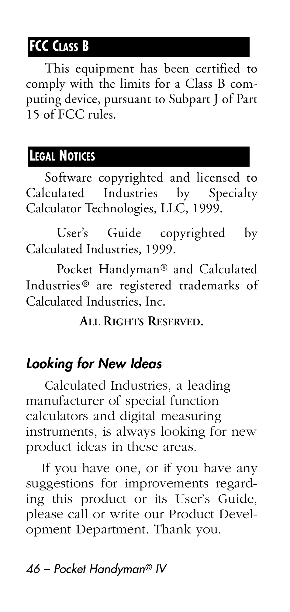 Calculated Industries 8545 User Manual | Page 46 / 48