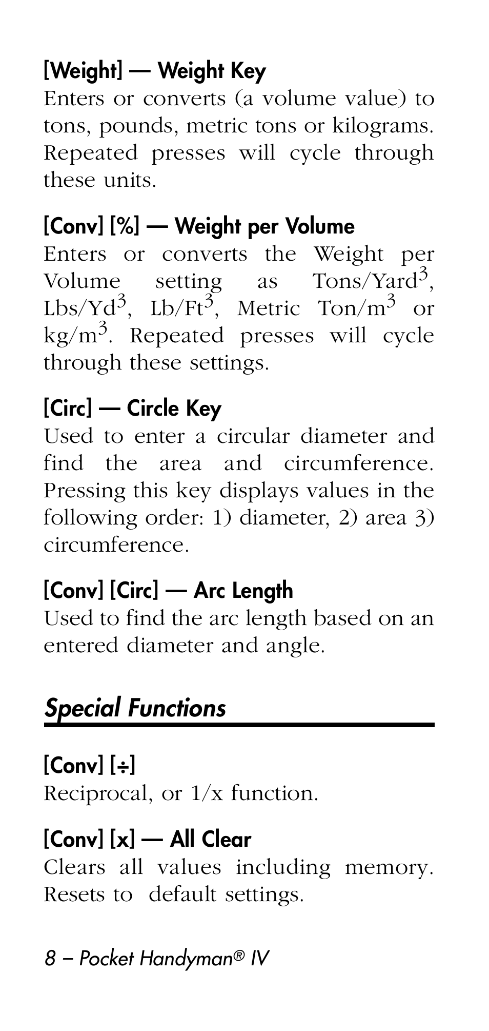 Calculated Industries 8545 User Manual | Page 8 / 48