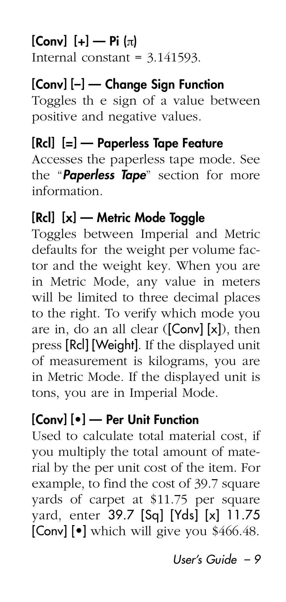 Calculated Industries 8545 User Manual | Page 9 / 48
