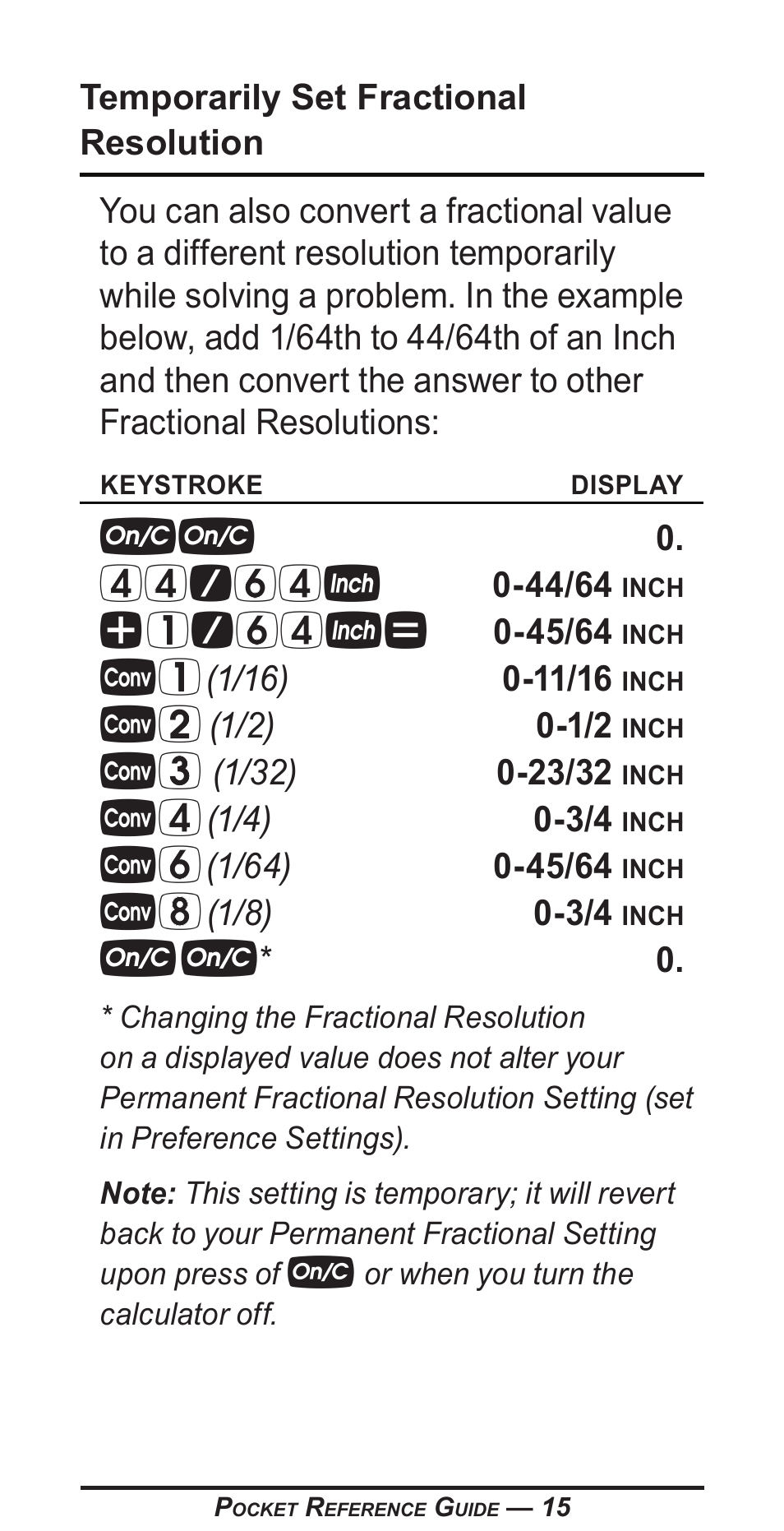 44/64i, 1/64i | Calculated Industries 4400 User Manual | Page 16 / 50