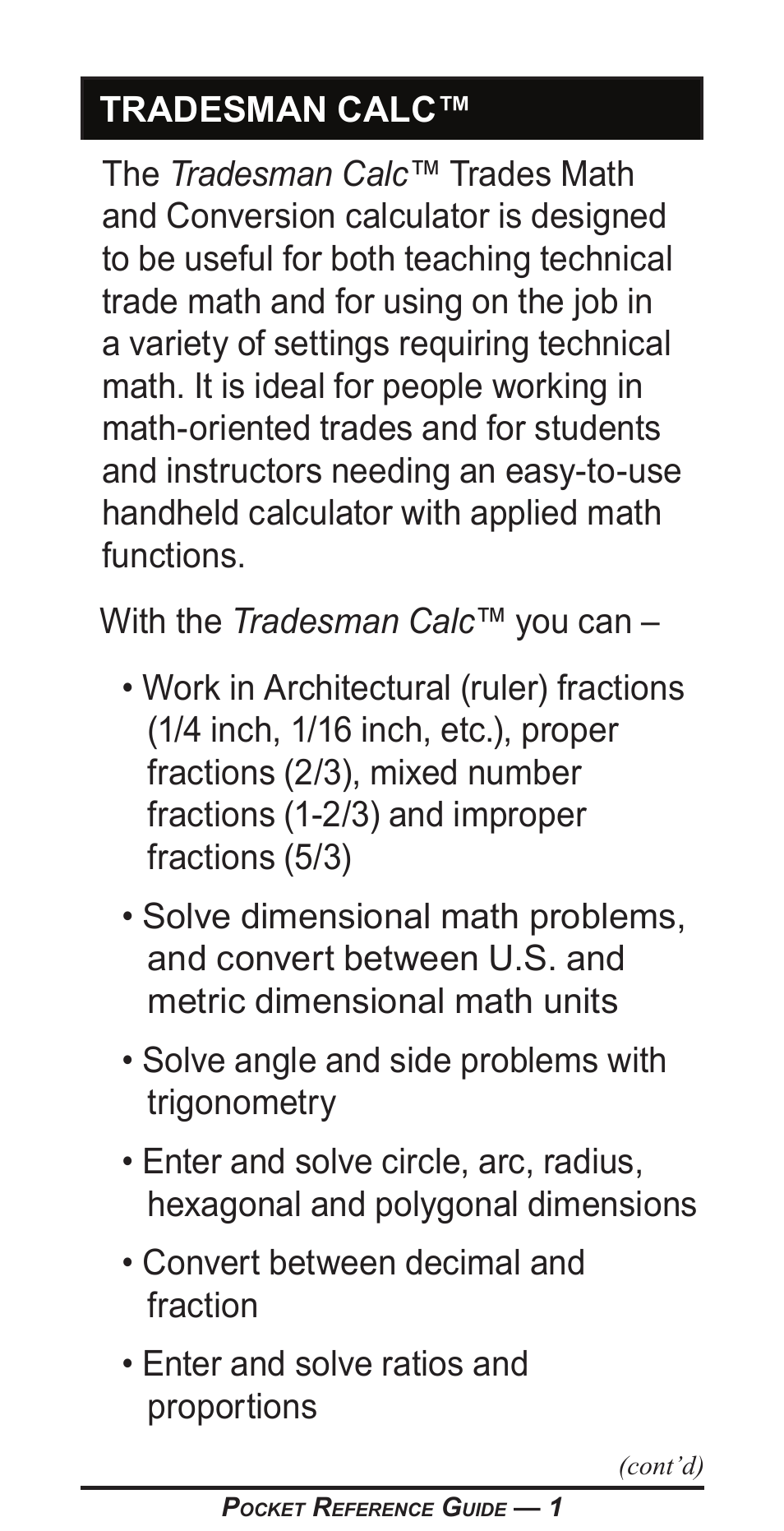 Calculated Industries 4400 User Manual | Page 2 / 50