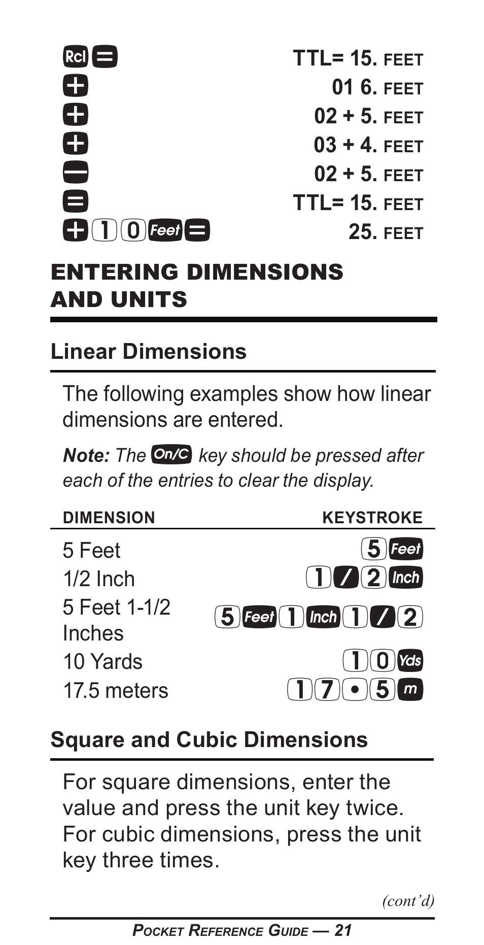 1 0f, 1/2i, 5f1i1/2 | Calculated Industries 4400 User Manual | Page 22 / 50