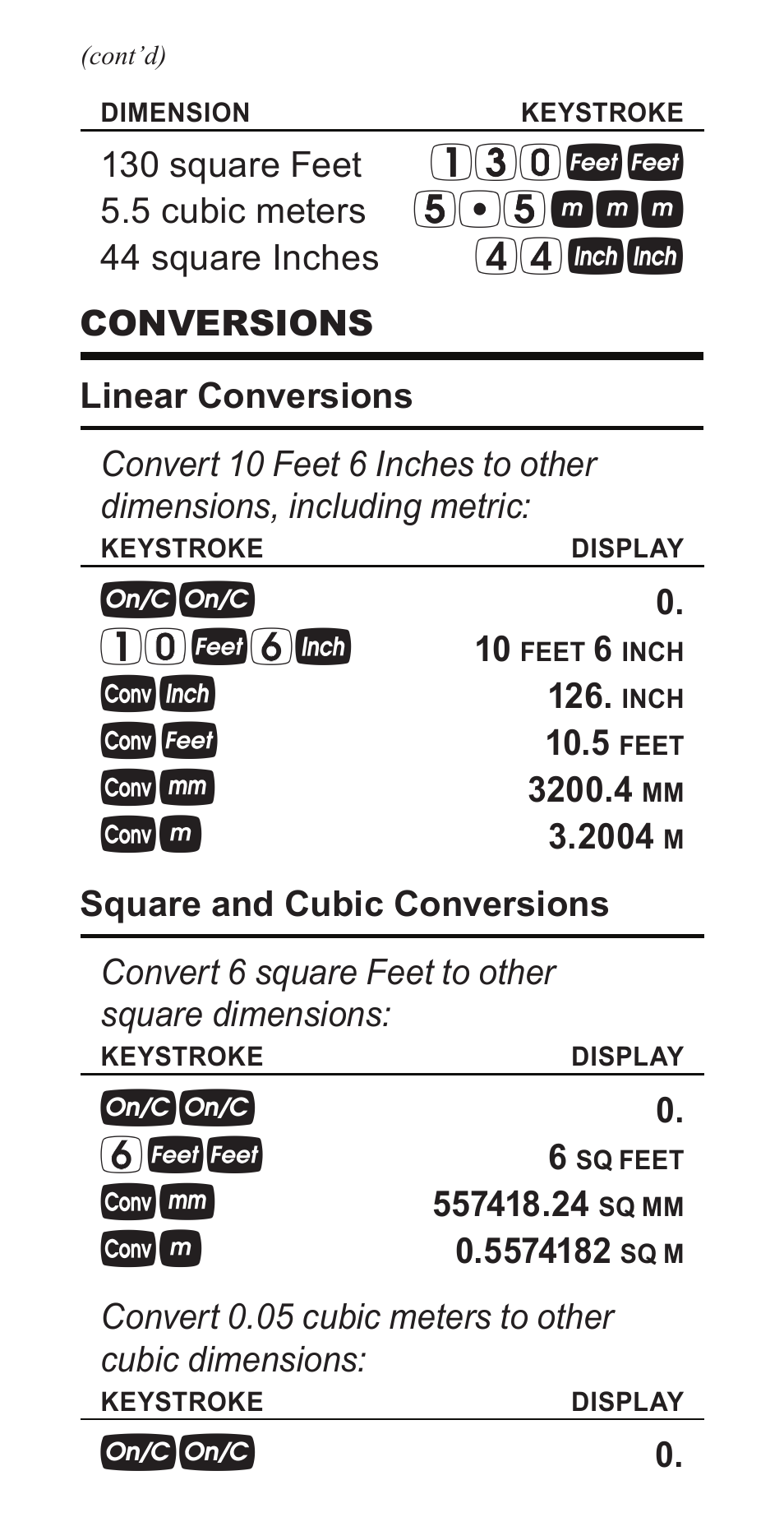 130 f f, 5 nnn, 44 ii | 10 f6i, 6 ff | Calculated Industries 4400 User Manual | Page 23 / 50